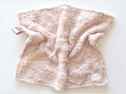 Blush Lovey, Baby Girl Lovey Blanket, Minky Faux Fur, Security Tag Ready To Ship - thumbnail 1