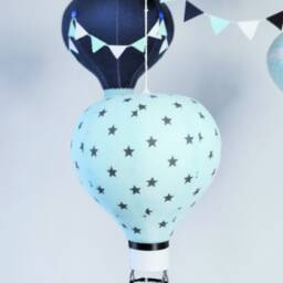 Hot Air Balloon Mobile Navy Blue, Mint, & Turquoise Nursery Decor - thumbnail 3