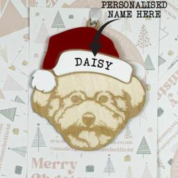 Personalised Pet Christmas Bauble/Ornament With Name -Dog - Bichon Frise 011 - Tree Hanging Bauble Decoration Animal - thumbnail 2