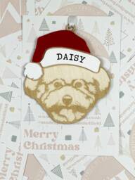 Personalised Pet Christmas Bauble/Ornament With Name -Dog - Bichon Frise 011 - Tree Hanging Bauble Decoration Animal - thumbnail 1