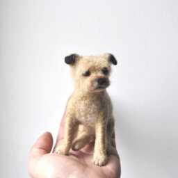 Border Terrier, Custom Made Pet Sculpture, Needle Felted Dog - Made To Order - thumbnail 2