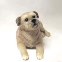Border Terrier, Custom Made Pet Sculpture, Needle Felted Dog - Made To Order