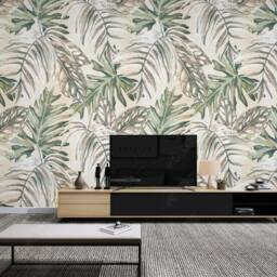 Nordic Minimalist Ins Tropical Plant Leaves Pallpaper Plants Wall Mural Decor - thumbnail 3