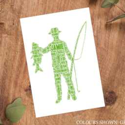 Personalised Fisherman Word Art Print, Fishing Gift, Custom Wall Framed Picture, Present For Him, Men Nl - thumbnail 3
