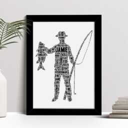 Personalised Fisherman Word Art Print, Fishing Gift, Custom Wall Framed Picture, Present For Him, Men Nl - thumbnail 2