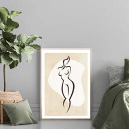 Woman Line Drawing, Single Art, Female Art Print, Body Abstract Drawing Feminine Poster, Neutral Wall Decor - thumbnail 3
