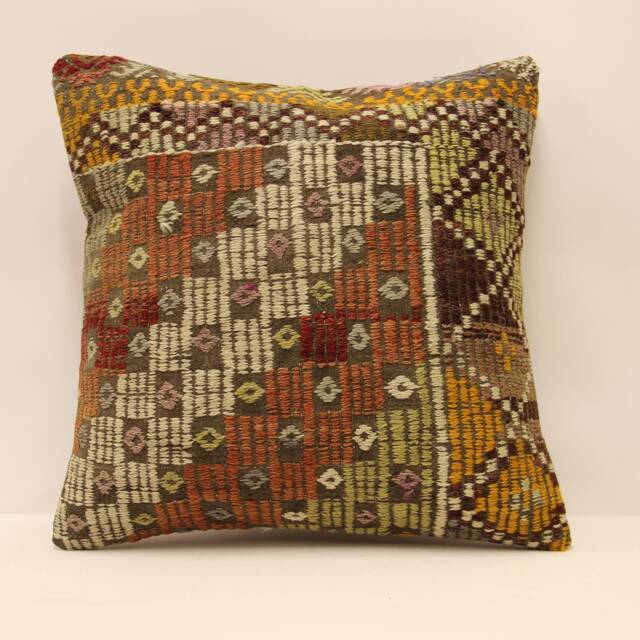 Throw Pillow 16x16 Turkish Textile Cover Home Living Design Boho Vintage Rustic Throw Covers Old Cushion 4Kf-383 - image 1