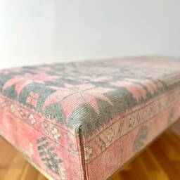 Vintage Kilim Bench, Ottoman Living Room Benches - thumbnail 2