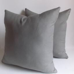 Set Of 2 Gray Cotton Canvas Pillow Covers Modern Home Decor - thumbnail 2