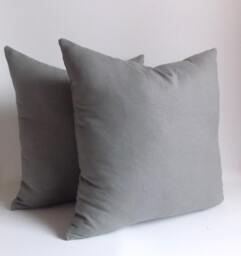 Set Of 2 Gray Cotton Canvas Pillow Covers Modern Home Decor - thumbnail 1