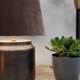 Brown Extra Tall Cone Lampshade in Velvet, 50cm Height - thumbnail 2