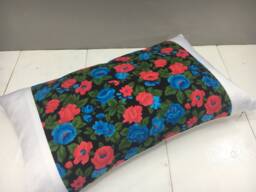Floral Ikat Pillow Cover, Handwoven Silk Cushion - 12x20 - thumbnail 1