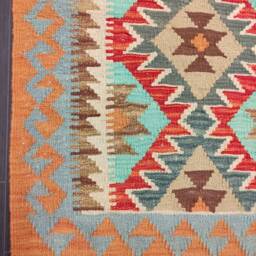 Classic Kilim Rug, Handwoven Artisan Afghan Turkish Aztec Sheep Wool Rug 146x96 cm - thumbnail 2