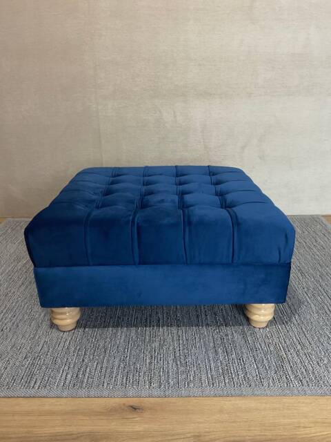 Square Footstool Coffee Table Pouffe Bench Chesterfield Luxury French Velvet - image 1