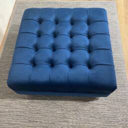 Square Footstool Coffee Table Pouffe Bench Chesterfield Luxury French Velvet - thumbnail 2