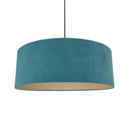 Extra Large Teal Blue Velvet Lampshade With Champagne Lining