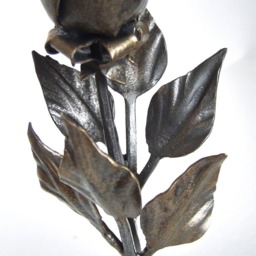 Iron Rose For Art & Collectibles Hand Forged Metal Sculpture Flower Wrought Object 6Th Anniversary Mother's Valentine's Day Gift - thumbnail 4