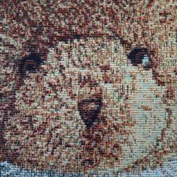 English Teddy Bear Jacquard Tapestry Cushion Cover 45x45 cm. Trendy Interior Decoration - Housewarming Birthday - thumbnail 3