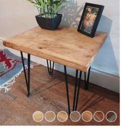 Rustic Side Table/ Any Size/ Bedside Table/Small Table/Wooden Coffee Table/Reclaimed Wood Table/Rustic Hairpin Legs - thumbnail 1