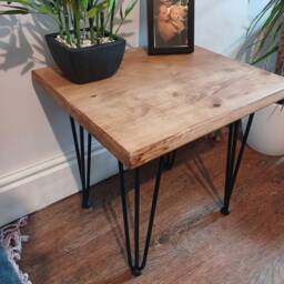 Rustic Side Table/ Any Size/ Bedside Table/Small Table/Wooden Coffee Table/Reclaimed Wood Table/Rustic Hairpin Legs - thumbnail 2