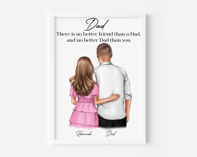 Personalised Dad Print, Print, Personalised Gift For Dad, Birthday & Daughter Print, Fathers Day Gift, Son - image 1