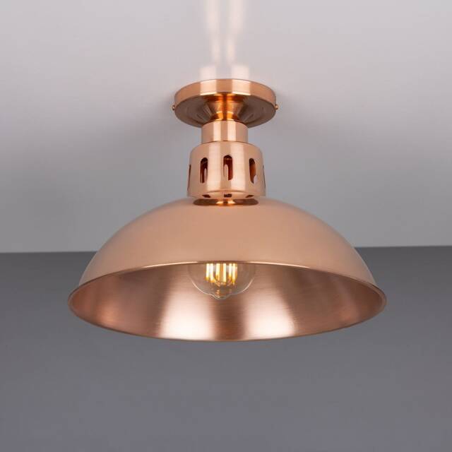 Berlin Vintage Copper Flush Ceiling Light 12'' Ip20 - image 1