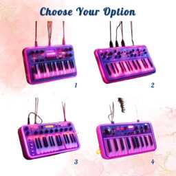 Custom Retro Synth Keyboard 2D Flat Ornament - Neon Music Lover Christmas Tree Decor - thumbnail 4