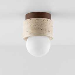 Nahia - Wood & Marble Ceiling Flushmount Travertine Flush Mount Light Spotlight Downlight