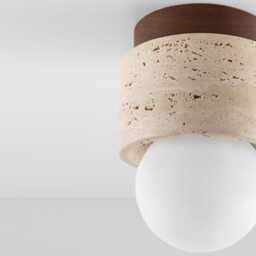 Nahia - Wood & Marble Ceiling Flushmount Travertine Flush Mount Light Spotlight Downlight - thumbnail 3