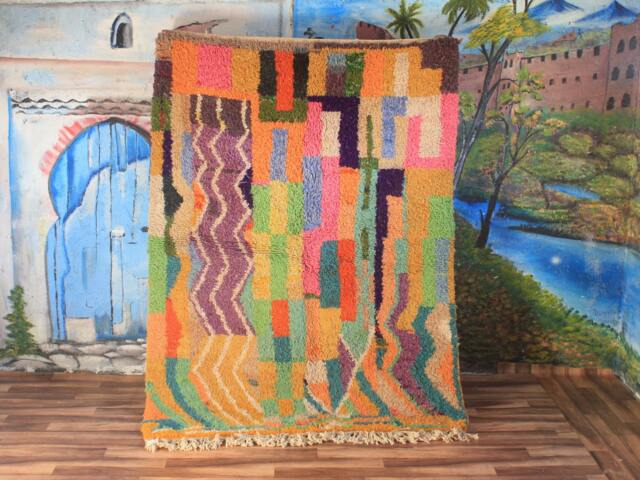 Colorful Moroccan Rug, Custom Fabulous Boujad Abstract Multicolored Carpet, Handmade Bohemian Rug - image 1