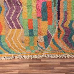 Colorful Moroccan Rug, Custom Fabulous Boujad Abstract Multicolored Carpet, Handmade Bohemian Rug - thumbnail 3