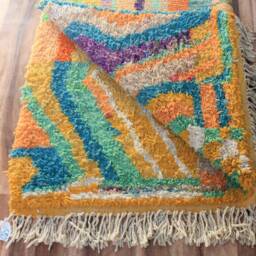 Colorful Moroccan Rug, Custom Fabulous Boujad Abstract Multicolored Carpet, Handmade Bohemian Rug - thumbnail 4