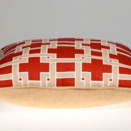 Coral Geometric Pillow Cover Thom Filicia Kravet Linen, 18x18 - thumbnail 3