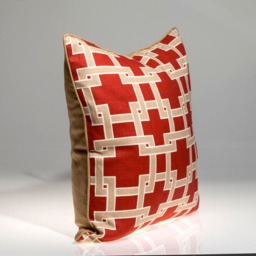 Coral Geometric Pillow Cover Thom Filicia Kravet Linen, 18x18 - thumbnail 2
