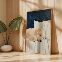 Cockapoo Wall Art Print - Peaceful Dog Poster, Neutral Home Decor, Lover Gift, Cute Pet Illustration For Living Room - thumbnail 2
