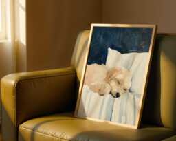 Cockapoo Wall Art Print - Peaceful Dog Poster, Neutral Home Decor, Lover Gift, Cute Pet Illustration For Living Room - thumbnail 1