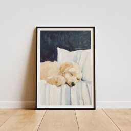 Cockapoo Wall Art Print - Peaceful Dog Poster, Neutral Home Decor, Lover Gift, Cute Pet Illustration For Living Room - thumbnail 3
