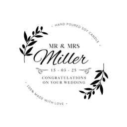 Couple Wedding Day Candle Gifts Mr & Mrs Present Prints - thumbnail 4