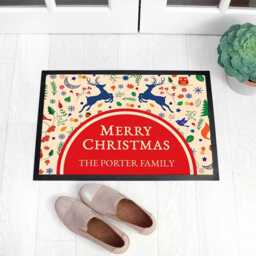 Personalised Woodland Reindeer Christmas Doormat - thumbnail 2
