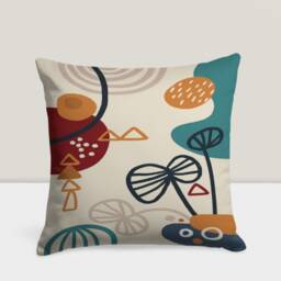Minimalist Drawing Cushion Cover, Boho Abstract Pillow Case, Mid Century Modern Decor, Geometric Bedroom Accent, Living Room Decoration - thumbnail 3