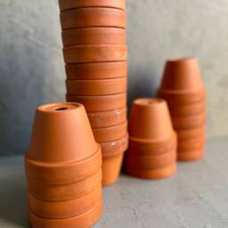 Vintage Terracotta Pots - Natural Clay Planters Drainage Hole Classic Design Earthenware Suitable For Succulents & Cacti - thumbnail 2