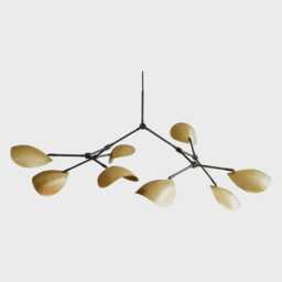 Mid-Century Modern Sputnik Chandelier 8-Arm Brass Stilnovo Style - thumbnail 1