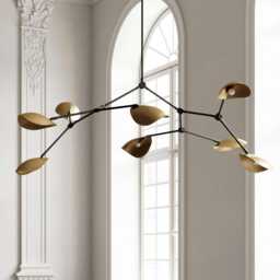 Mid-Century Modern Sputnik Chandelier 8-Arm Brass Stilnovo Style - thumbnail 3
