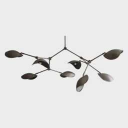 Mid-Century Modern Sputnik Chandelier 8-Arm Brass Stilnovo Style - thumbnail 2