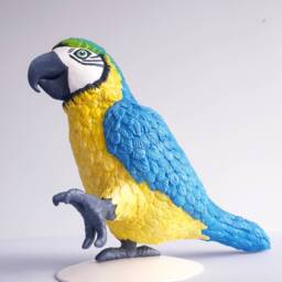 Parrot Sculpture in Polymer Clay. Hand-Painted Bird Figurine - thumbnail 1