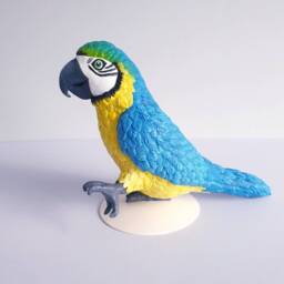 Parrot Sculpture in Polymer Clay. Hand-Painted Bird Figurine - thumbnail 2