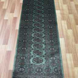 2x6 Pistachio Green Bokhara Rug - Runner Hallway Luxury Bukhara Fine Quality Woolen Afghan - thumbnail 2