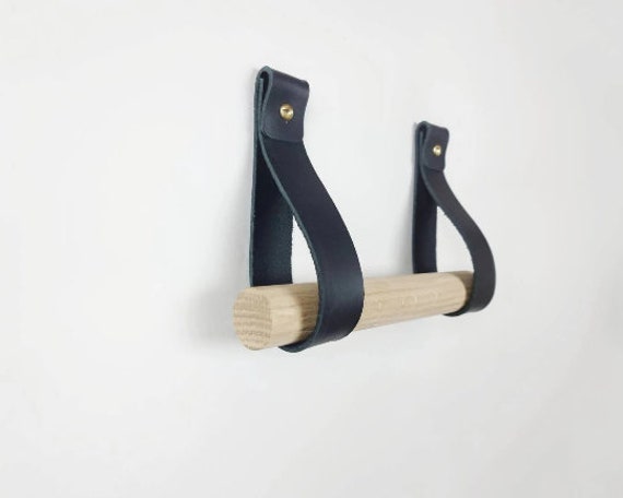 Oak & Leather Toilet Roll Holder - image 1