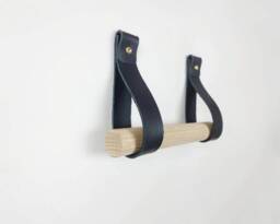 Oak & Leather Toilet Roll Holder - thumbnail 1