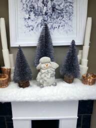 Sparkly Dark Silver Mini Christmas Tree Holiday Decor - 3.93/5.9 Inch
